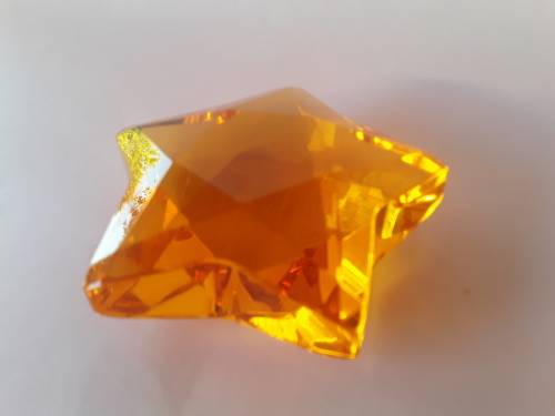 Vintage Rosenthal amber crystal paperweight.