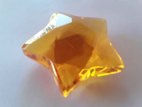 Vintage Rosenthal amber crystal paperweight.