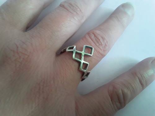 Vintage solid sterling silver hallmarked pointer ring. Edinburgh, 1987. Makers mark: RGL