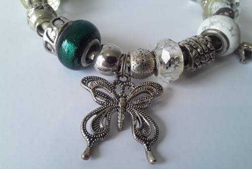 Sterling silver, Pandora style bead bracelet