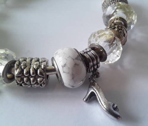 Sterling silver, Pandora style bead bracelet