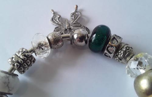 Sterling silver, Pandora style bead bracelet