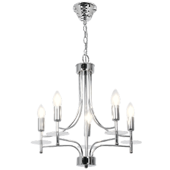 CHANDELIER 5 LIGHT CH663/5 CHROME BRIGHT STAR