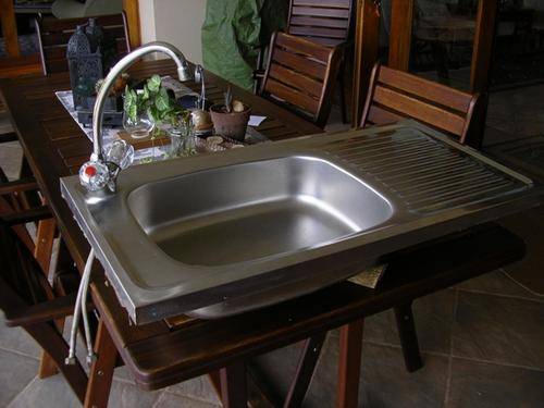 Stainless steel kitchen sink Citimetal (sit-on) 90x46 cm.