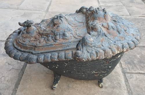 Antique Cast Iron Coal Scuttle, by JBA Godin (1817-1889).