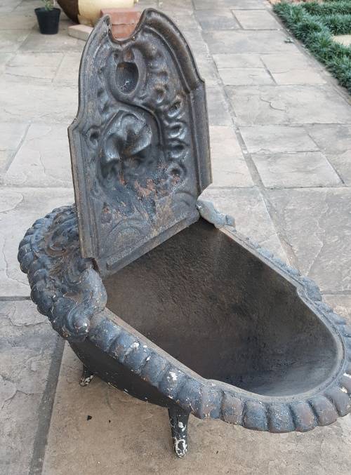 Antique Cast Iron Coal Scuttle, by JBA Godin (1817-1889).
