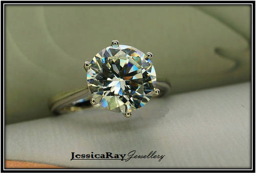 Platinum Plated, Solitaire Ring - USA SIZE 6