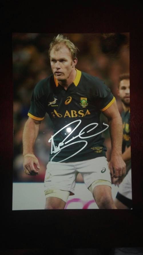 Originally Autographed Schalk Burger Photo