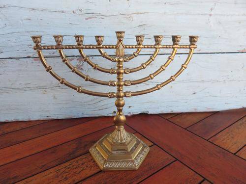 BRASS MENORAH 9 CANDLES