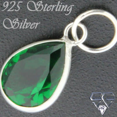 Sterling Silver Pendant 17mm with CZ stone
