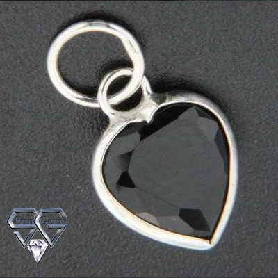 Sterling Silver Pendant 15mm with CZ  stone