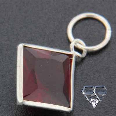 Sterling Silver Pendant 17mm with CZ stone