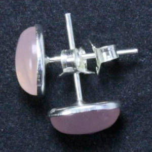 Sterling Silver Earrings 8mm Rose Quartz Stone