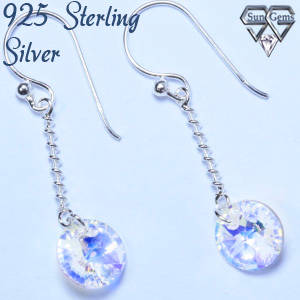 Sterling Silver Earrings 24 mm CZ