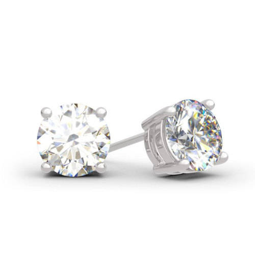 Solid 925 Sterling Silver Earrings with Cubic Zirconia Stones