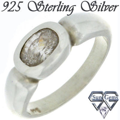 Solid 925 Sterling Silver & CZ ring size 7# + 4.30g