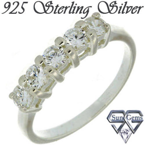 Solid 925 Sterling Silver & CZ ring size 6.5# + 2.47g