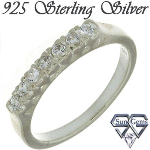 Solid 925 Sterling Silver & CZ ring size 6# + 2.23g