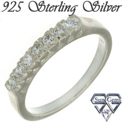 Solid 925 Sterling Silver & CZ ring size 7# + 2.19g