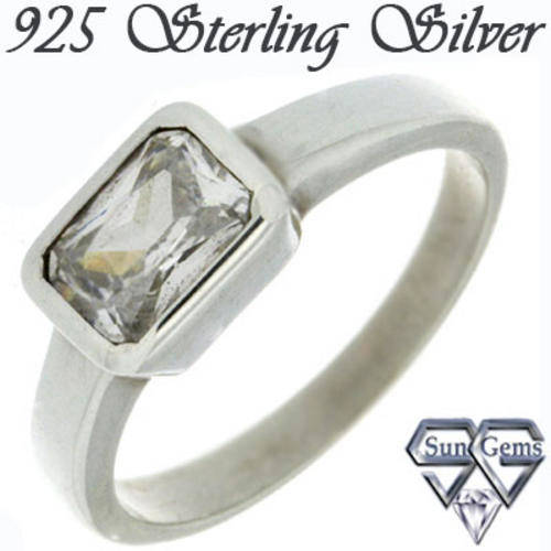 Solid 925 Sterling Silver & CZ ring size 7# + 3.68g