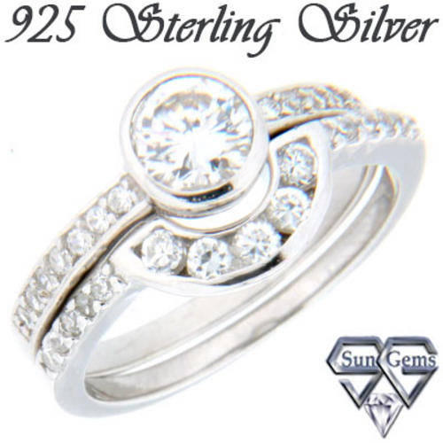Solid 925 Sterling Silver & CZ ring size 7# + 3.93g