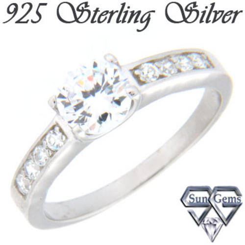 Solid 925 Sterling Silver & CZ ring size 8# + 2.75g