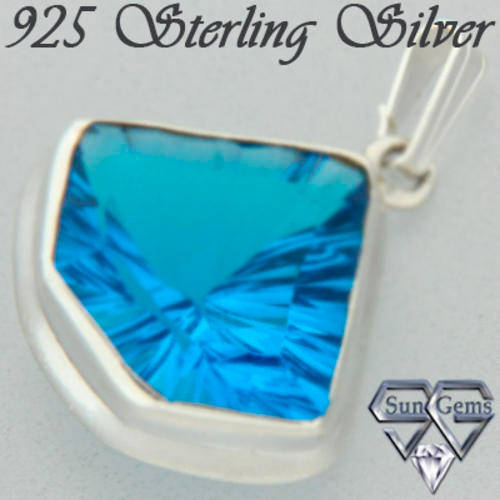 Solid 925 Sterling Silver & Mystic Topaz Pendant 27mm + 4.58g