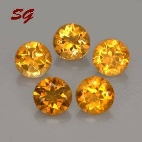 Natural Mined Citrine  2.00mm & 0.035cts eacj