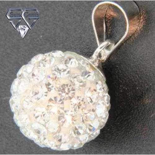 Solid 925 Sterling Silver & Crystal Pendant 16mm + 1.07g