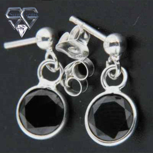Solid 925 Sterling Silver & CZ Earrings 15mm + 1.43g