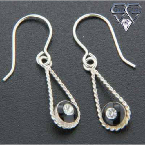 Solid 925 Sterling Silver & CZ Earrings 23mm + 0.42g