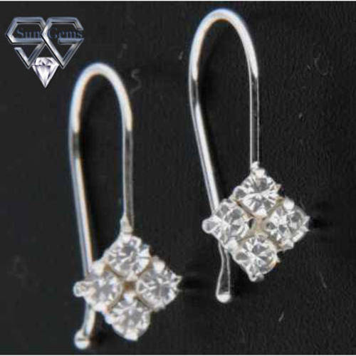 Solid 925 Sterling Silver & CZ earrings 12mm & 0.34g