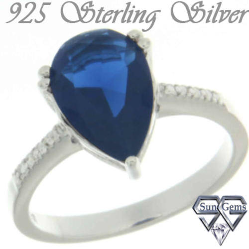 Solid 925 Sterling Silver & CZ ring size 7# + 3.11g