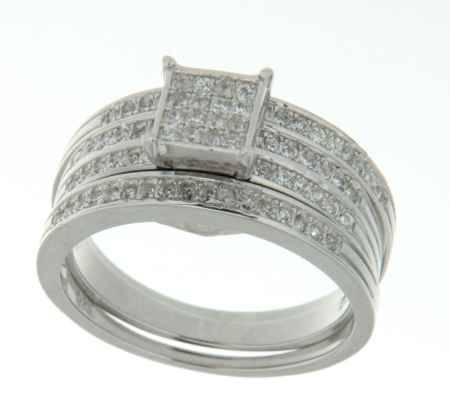 Solid 925 Sterling Silver & CZ ring  size #6 + 5.31g