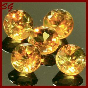 Natural Mined CITRINE 2.1mm  parcel of 5=0.170cts