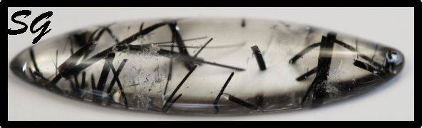 Natural Mined Tourmalinated  Quartz: 27.5mm X 8.1mm X 3.4mm, 5.1cts