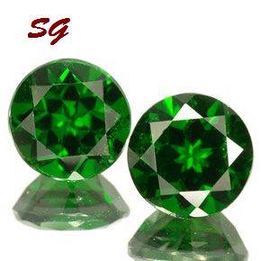 Natural Mined Chrome Diopside pair  2.6mm each & 0.160cts