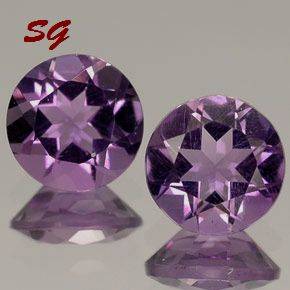 Natural Mined African Amethyst pair  2.05mm each0.032cts each