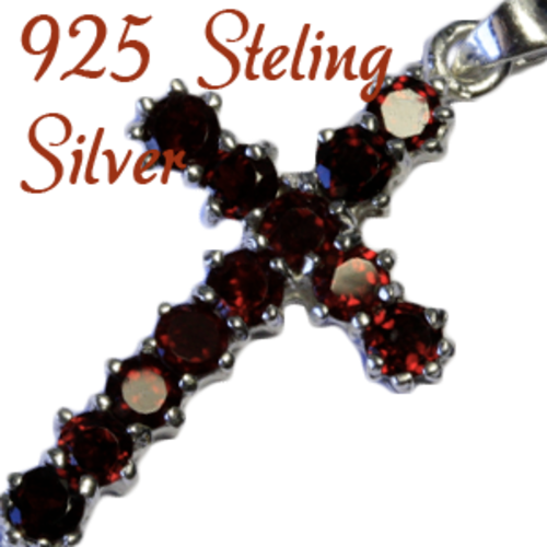 Natural Mined Garnet & 925 sterling silver pendant 12 stones *3.5mm each