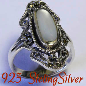 Natural Mined Gemstones & Solid 925 Sterling silver ring size 6# + 4.86g