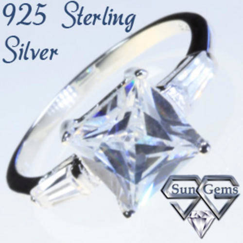 Solid 925 Sterling Silver & Russian AAA+ CZ ring size 8# + 3.01g