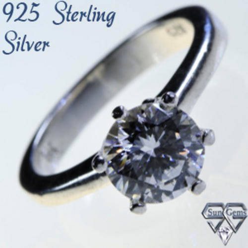 Solid 925 Sterling Silver & Russian AAA+ CZ ring size 4#+ 3.11g