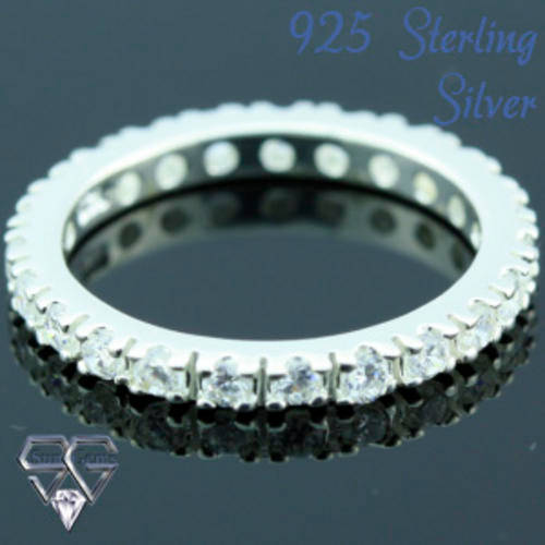 Solid 925 Sterling Silver & CZ ring size 6# + 1.90g