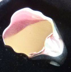925, SOLID SILVER SIGNET RING.