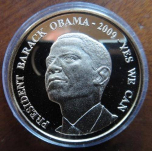 2009 PRESIDENT BARACK OBAMA GOLD INAUGURATION COIN.