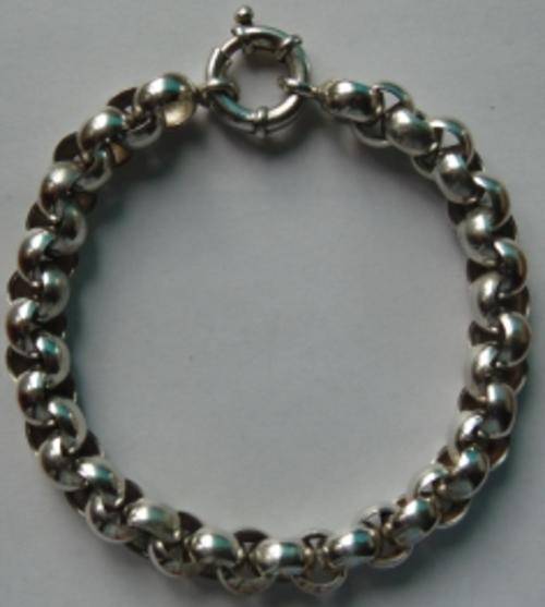 VINTAGE LARGE HALLMARKED SILVER THICK & HEAVY LADIES BRACELET.