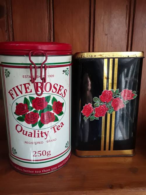 Original!! 2 Vintage 5 *Roses* Tea Tins!! ~ both for 1 Bid!!
