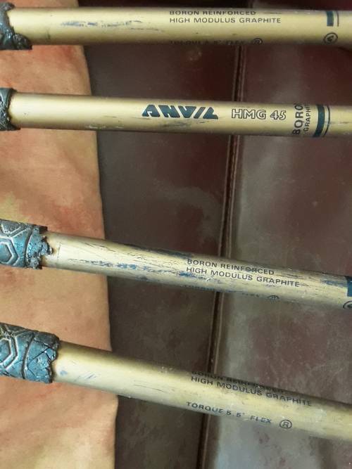 4 Vintage GARY PLAYER *ANVIL* Golf Clubs CLASSIC + Original Clubs socks!!