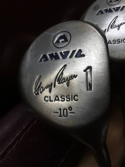 4 Vintage GARY PLAYER *ANVIL* Golf Clubs CLASSIC + Original Clubs socks!!