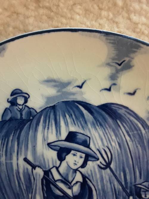 GENUINE vintage *KROON DELFT* Blue + White Wall Plates ~ 2 available ~ Bid per plate!!